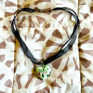 heart glass necklace
